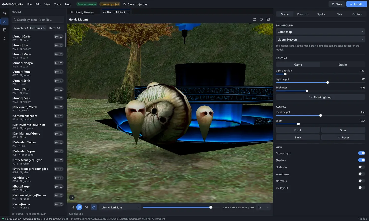 From a spawn on the map to its monster as a model in one click, standing on the map it lives on.