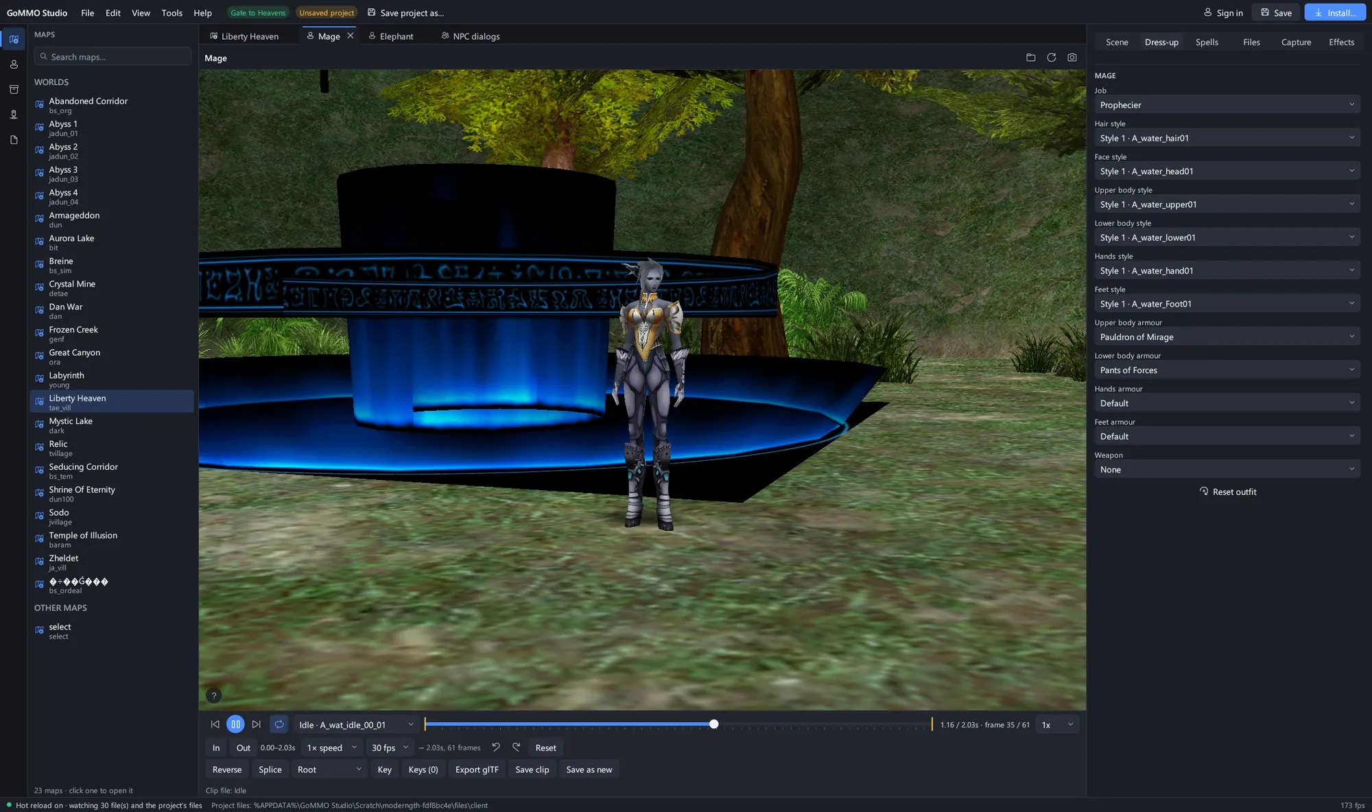 A Gate to Heavens Prophecier in Pauldron of Mirage, with every style and armour slot the class offers.